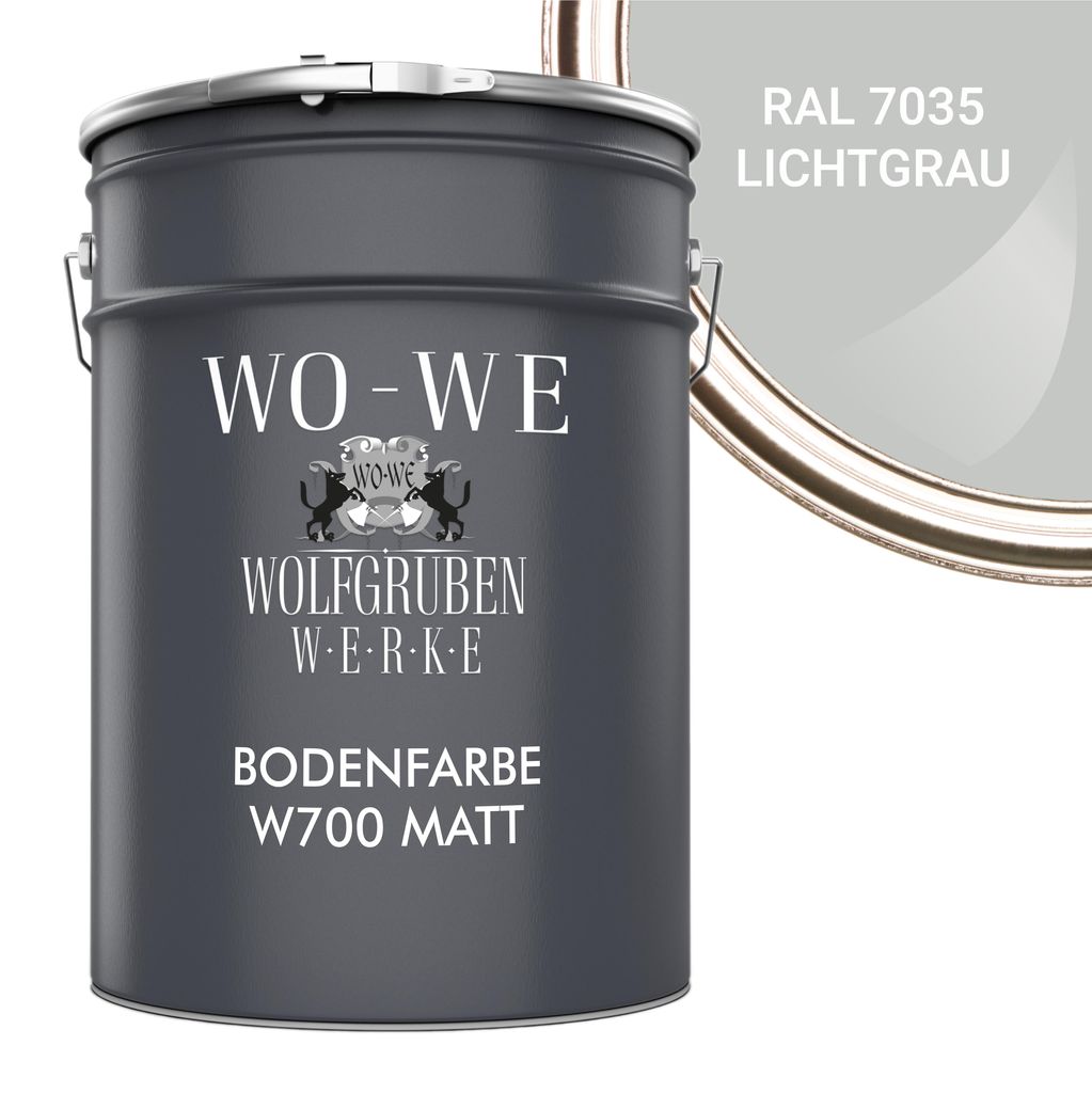 Betonfarbe Bodenfarbe Bodenbeschichtung MATT W700 Lichtgrau RAL 7035 - 5L