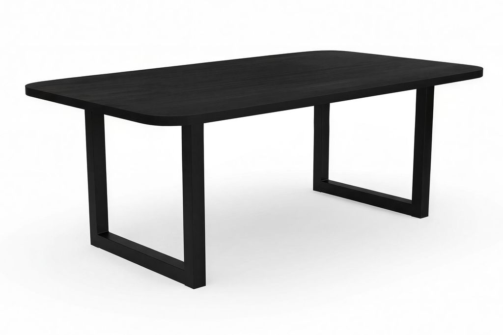 SIT Möbel Esstisch 220x100 cm | 30 mm Platte Mango schwarz | Stahlgestell antikschwarz | B 220 x T 100 x H 76 cm | 16144-11 | Serie TABLES & CO