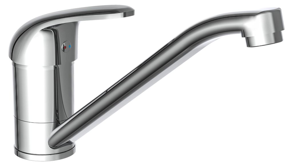 SCHÜTTE Küchenarmatur FALCON, Wasserhahn Küche mit Schnellmontage, 360° schwenkbare Mischbatterie Küche, Spültischarmatur Chrom