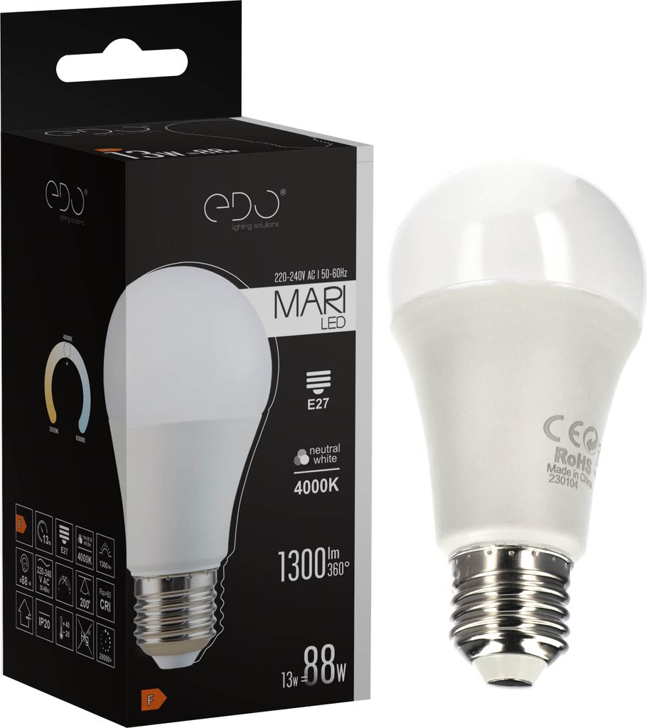 Žiarovka MARI LED E27 13W 4000K neutrálna NW 1300lm Edo Obrázok produktu 