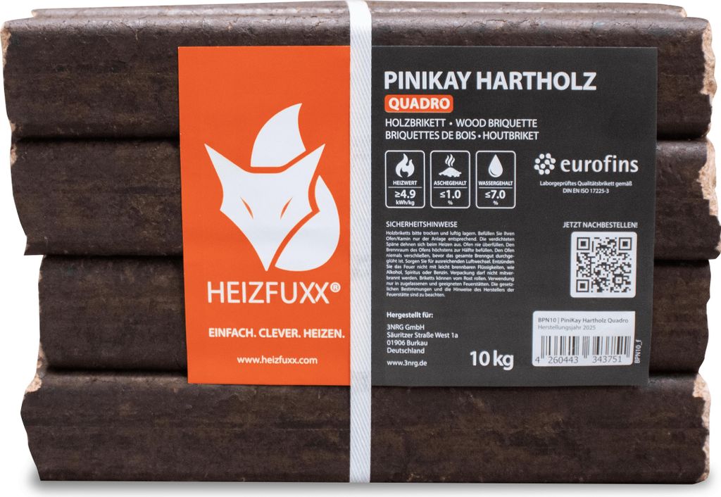 Heizfuxx PiniKay Quadro 10kg x 2 Gebinde 20kg Produktbild 