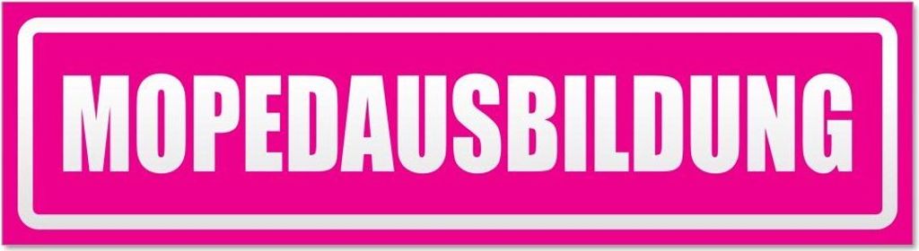 Kiwistar Mopedausbildung invertiert Magnetschild Schild magnetisch - 30cm Pink - Magnetfolie für Auto PKW Kfz