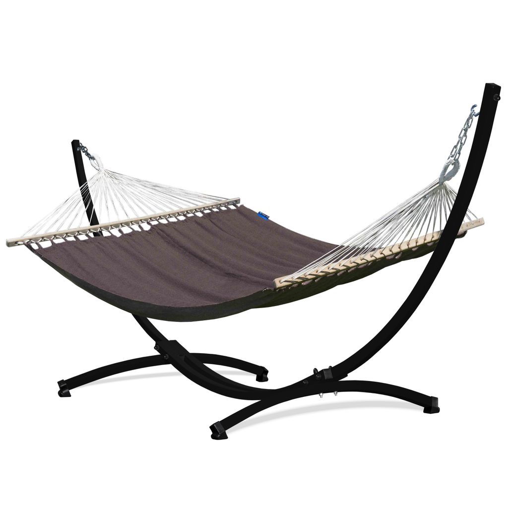 Potenza Outdoor Hängematte mit Gestell für 2 Personen I 100% Baumwolle Medelin Stabhängematte 215x140, 160kg I Hängemattengestell 220kg, wetter...