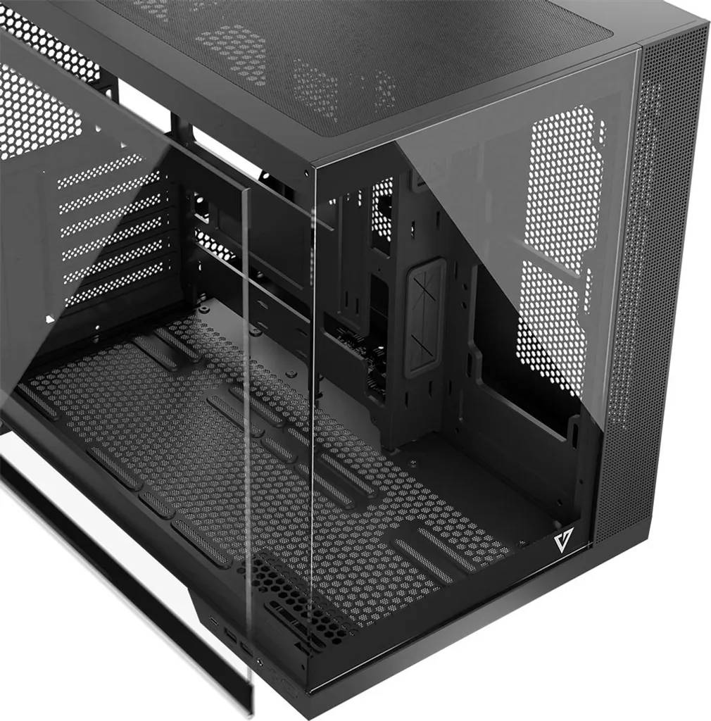 Boîtier PC ATX Modecom Volcano Panorama Gris pour Setup Gaming de Rêve