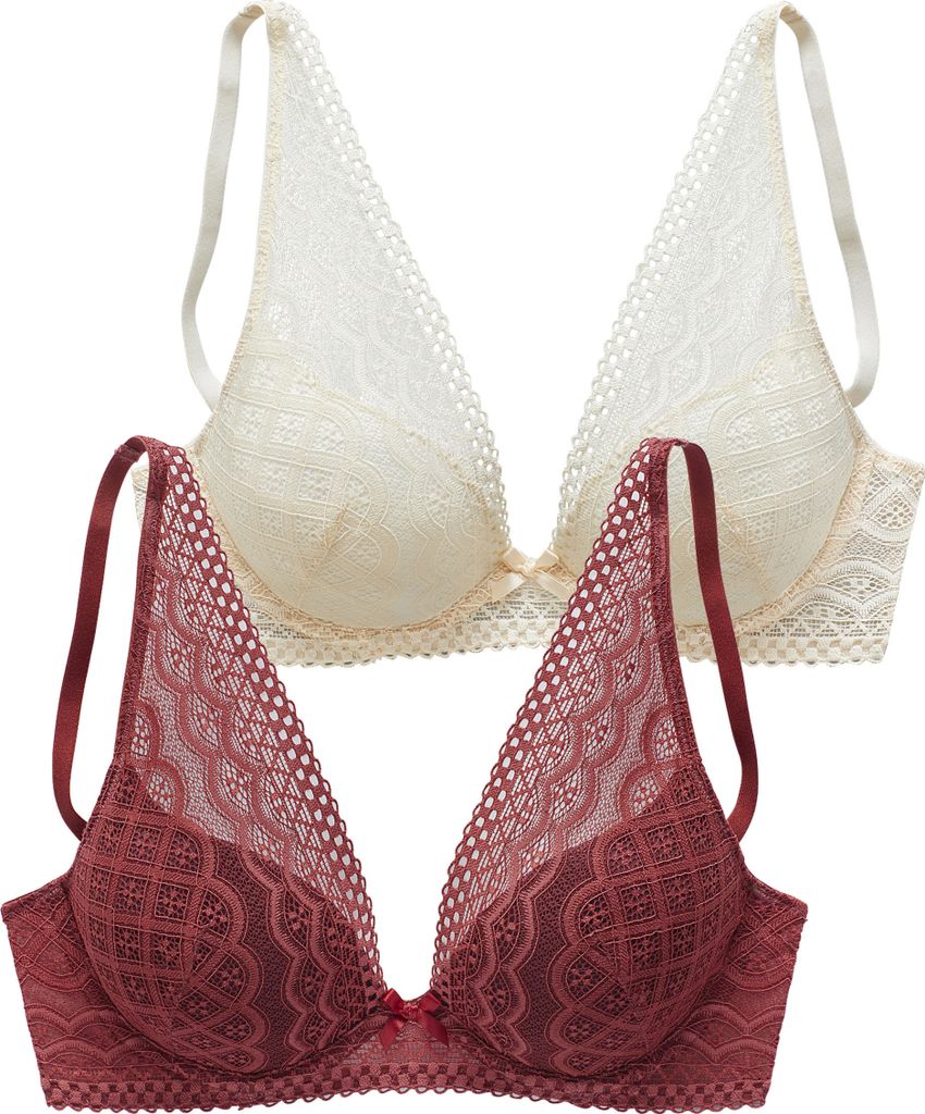 PETITE FLEUR Push-up-BH haselnuss+puder Größe 80 Cup AA
