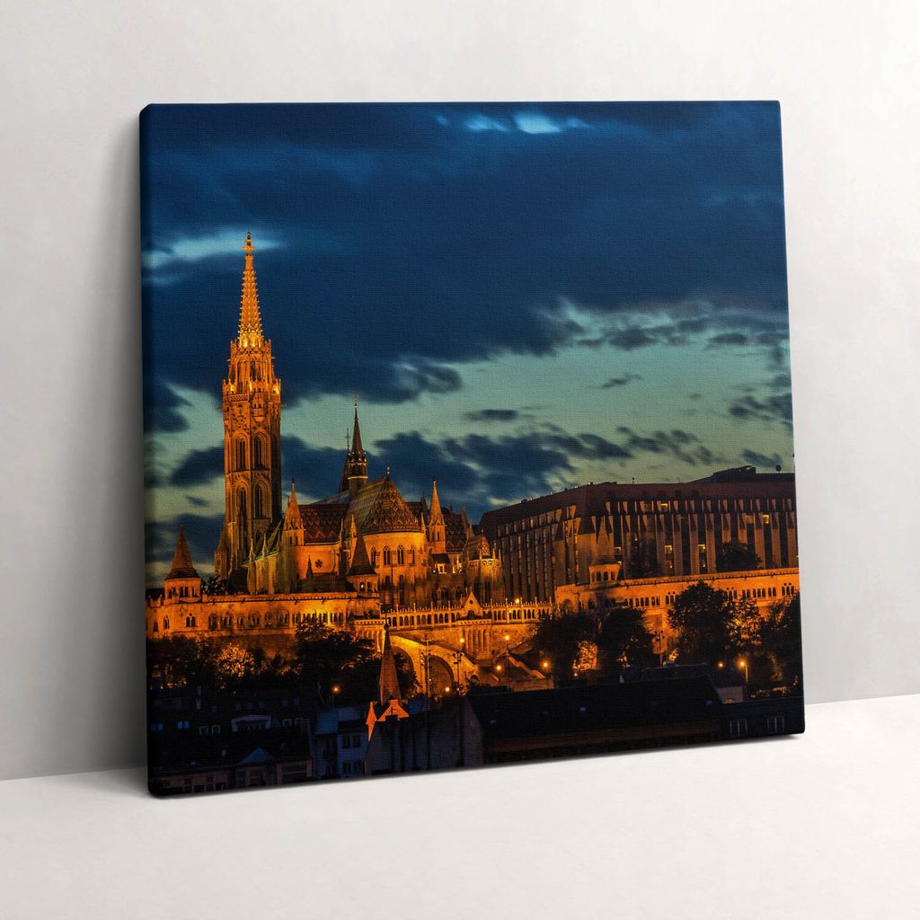 Matthias Church in Budapest Hungary – Leinwandbild Wandbild – 60x60 cm – Leinwandbilder – Wandbilder – Schlafzimmer – Flur