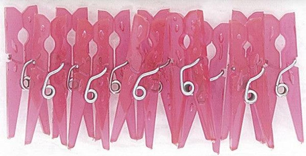 12 kleine Deko Wäscheklammern Rosa