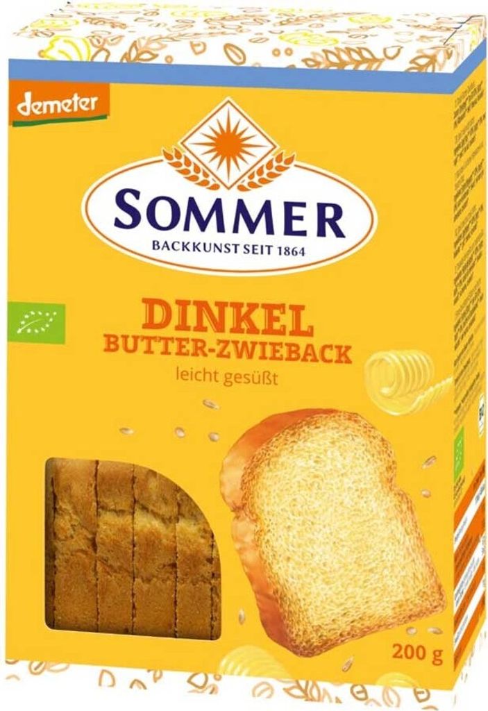 Sommer & Co.  Demeter Dinkel Butter Zwieback (200 gr) Produktbild 
