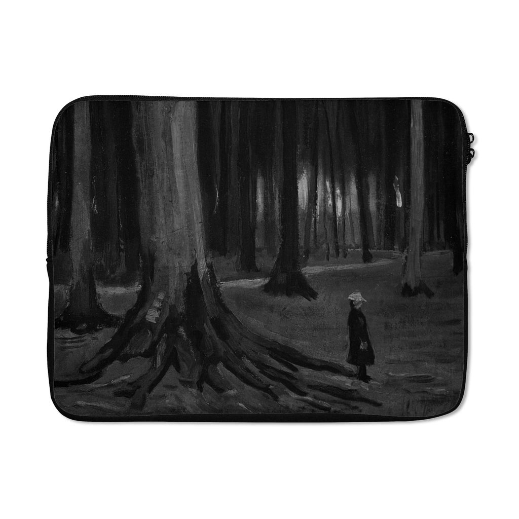 MuchoWow Laptop Hülle 14 ZollMädchen im Wald - Vincent van Gogh - Schwarz und weiß Laptoptasche - Laptoptasche - Stoßsicher - Schutzhaube