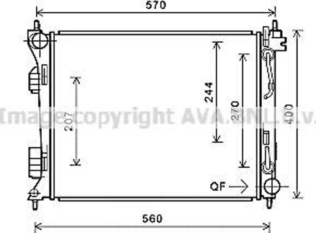 Radiateur moteur AVA HY2270 pour Accent - Remplacement OE 253101R350