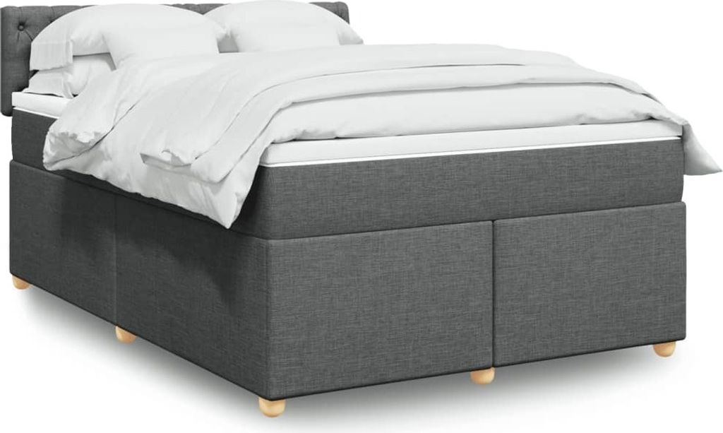 "2026 Promotion" Boxspringbett mit Matratze - Dunkelgrau - 160x200 cm - Stoff - Polsterbett CC14959