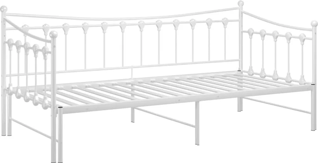 Petit Espace ? Canapé-lit 90x200 cm Métal Blanc Cadre Lit Polyvalent