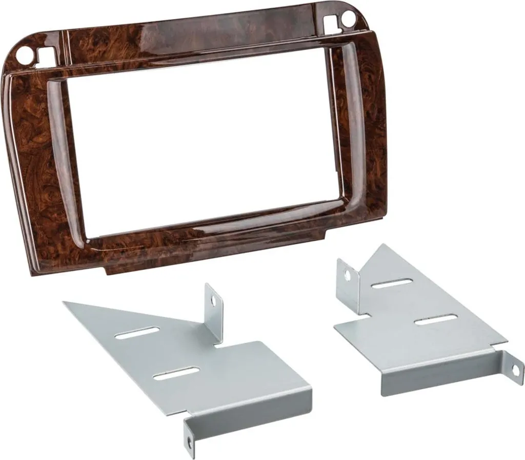 Cadre de montage autoradio 2-DIN Mercedes Classe CL et S bois de racine