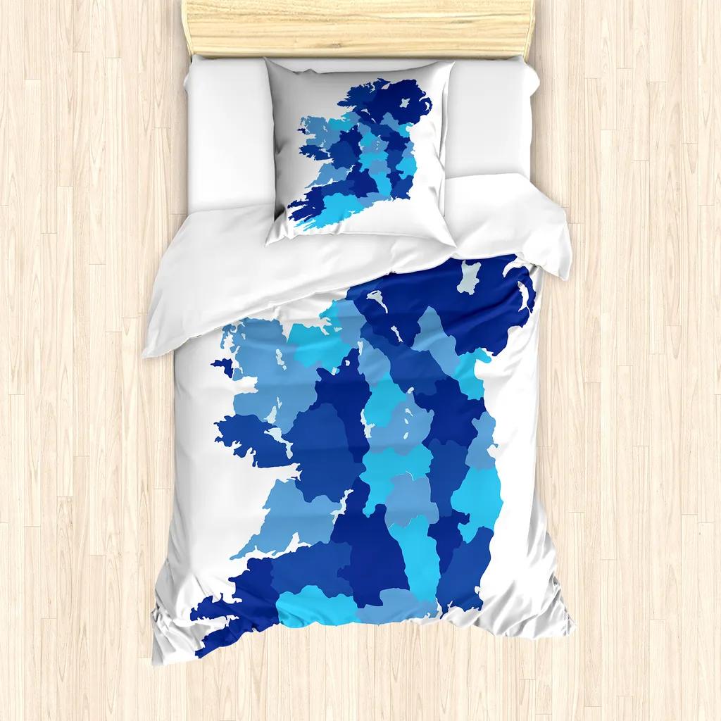 Set Copripiumino ABAKUHAUS Irlanda Mappa Singolo 135x200 Antiacaro