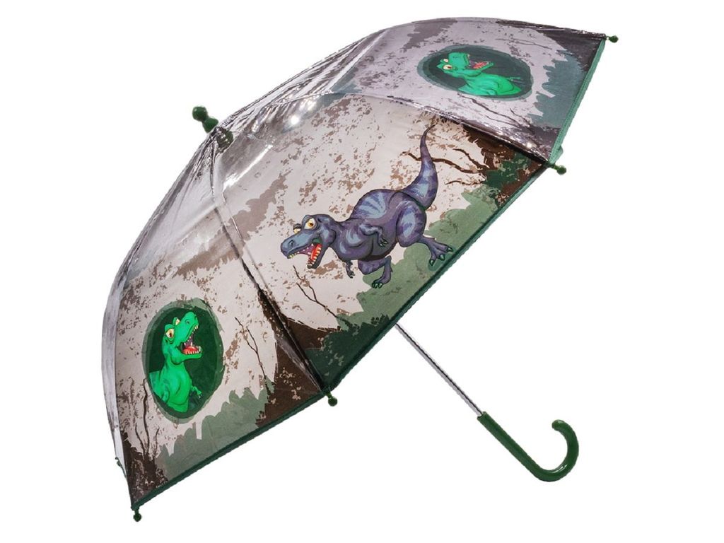 Esschert Design Kinder Regenschirm Insekten – Transparenter Schirm Mit Raupen-Motiv & Gelbem Griff