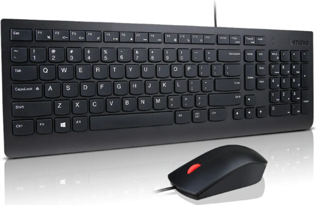 Combo Clavier Souris Lenovo pour Bureau Italien USB Noir Configuration PC