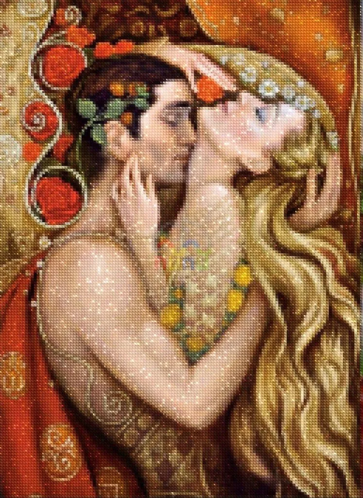 Broderie de diamants Couple passion 45x60 cm K - Kit complet Diamond Art