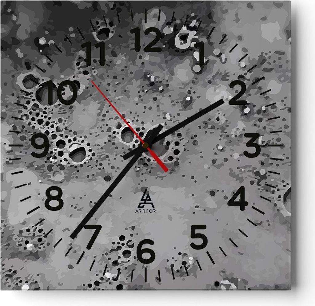 Wanduhr - Quadrat - Glasuhr - Abstraktion modern - 40x40cm - Schleichendes Uhrwerk - Lautlos - zum Aufhängen bereit - Dekoration Modern - Wanddeko...