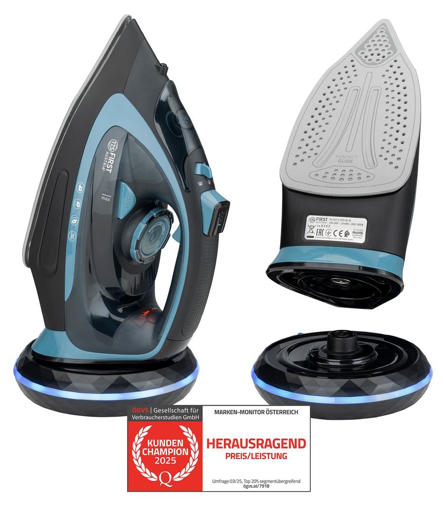 TZS First Austria - Dampfbügeleisen kabellos 2400W - 450 ml Produktbild 