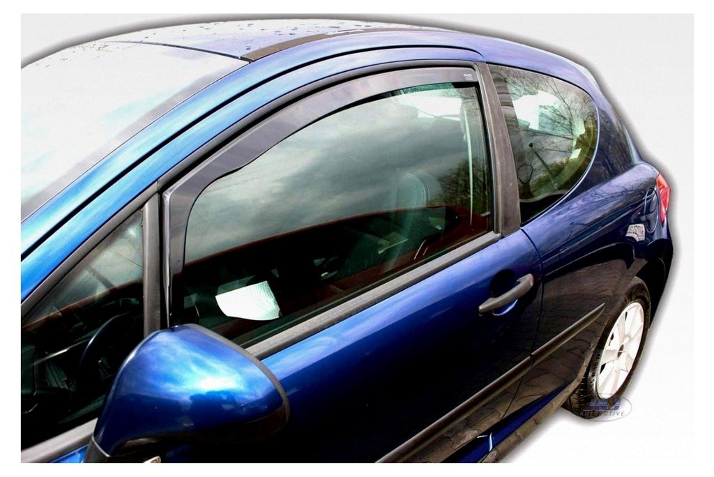 Windabweiser für Peugeot 207 2006-2012, Heko Regenabweiser, getönt, 2-teilig, vorne, aerodynamisch