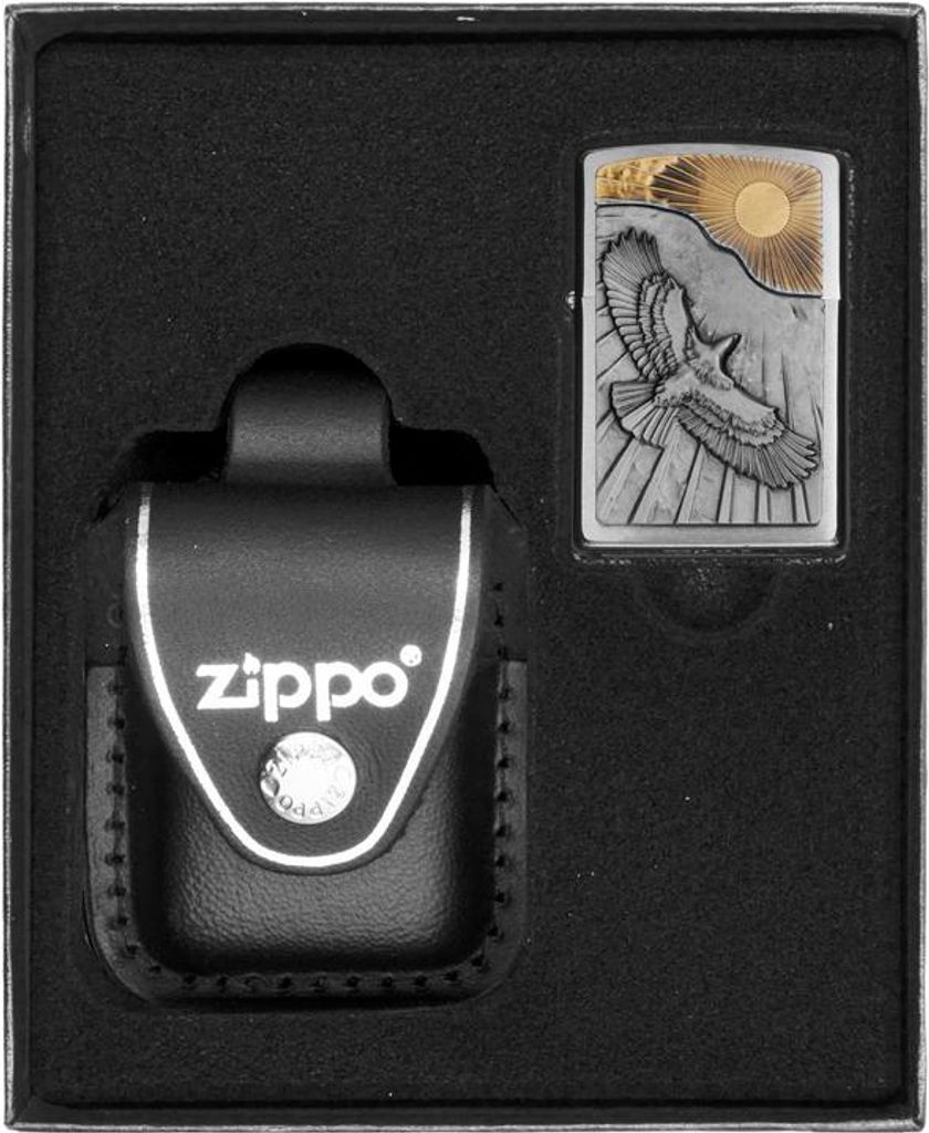 Zippo Feuerzeug Set EAGLE SUN FLIGHT Geschenkset Nr. 3