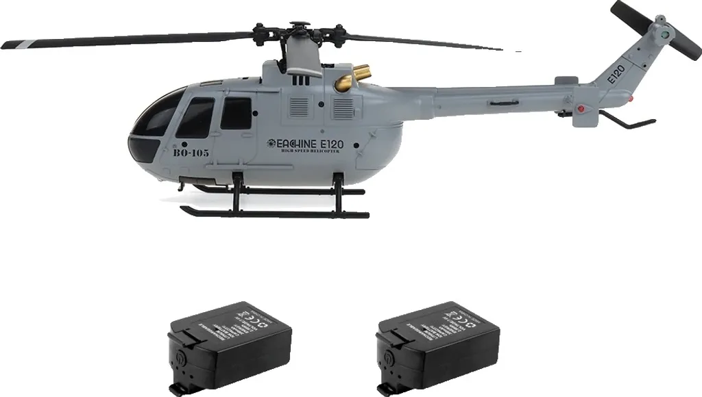 Hélicoptère RC stable anti-choc double batterie vol extérieur 100m