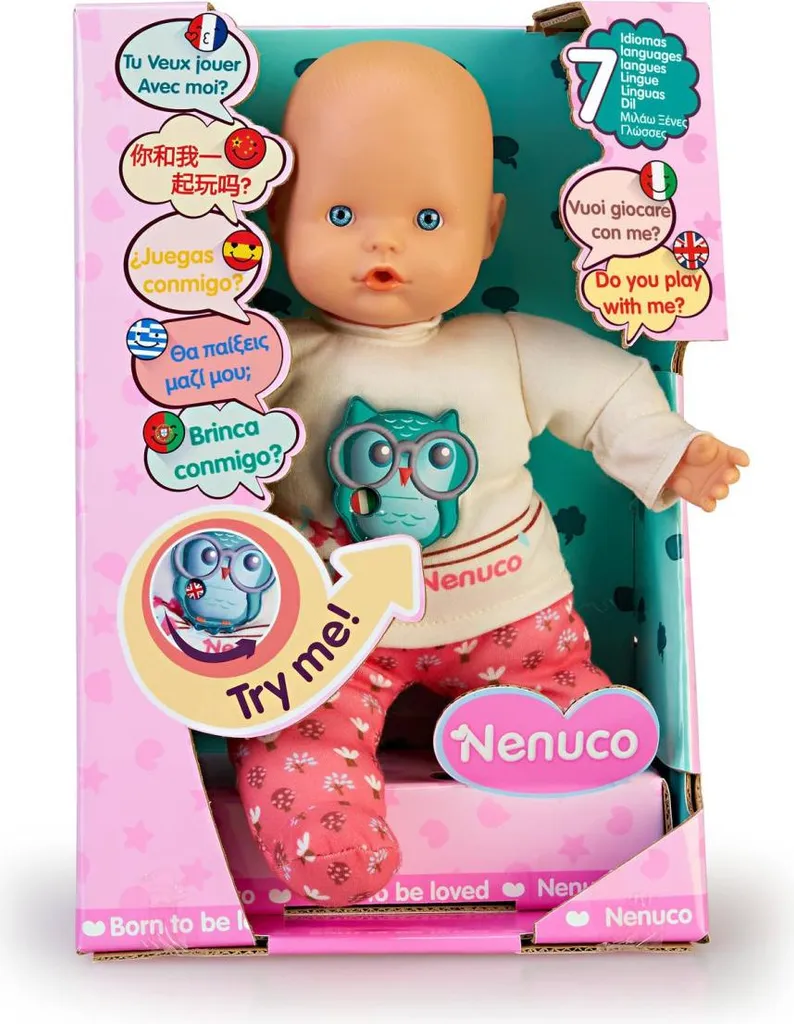 Poupée Nenuco Rosa Parlante - 7 Langues, 35cm, Parfaite pour les Câlins - 10