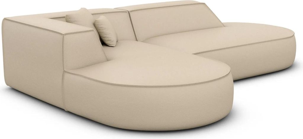 Kunstleder L-Form Lounge Sofa Liberia Beige Links