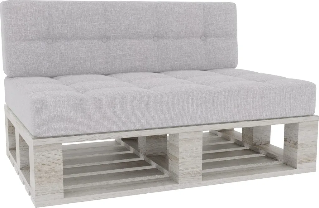 Coussin pour Palette 120x80 cm et Dossier 120x40 Piqué PFG Gris Platine