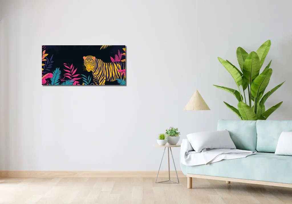 Impression Tigre 90 x 40 cm Format XXL - Toile Décorative Haute Qualité - 2