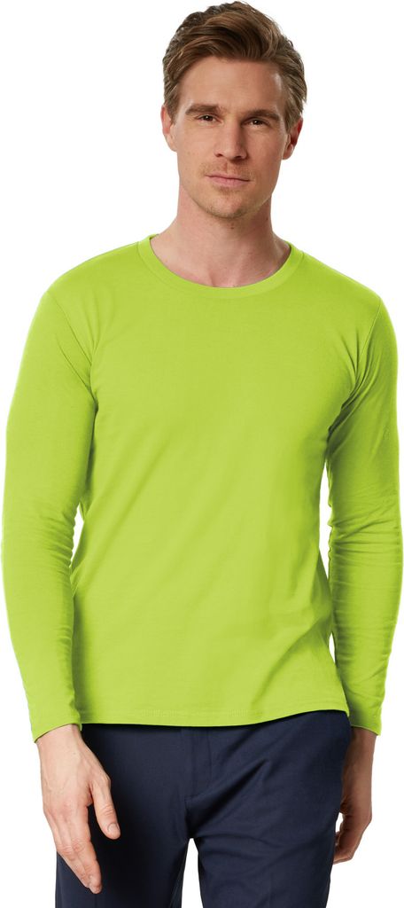 Langarm-Shirt Männer - hellgrün, XL