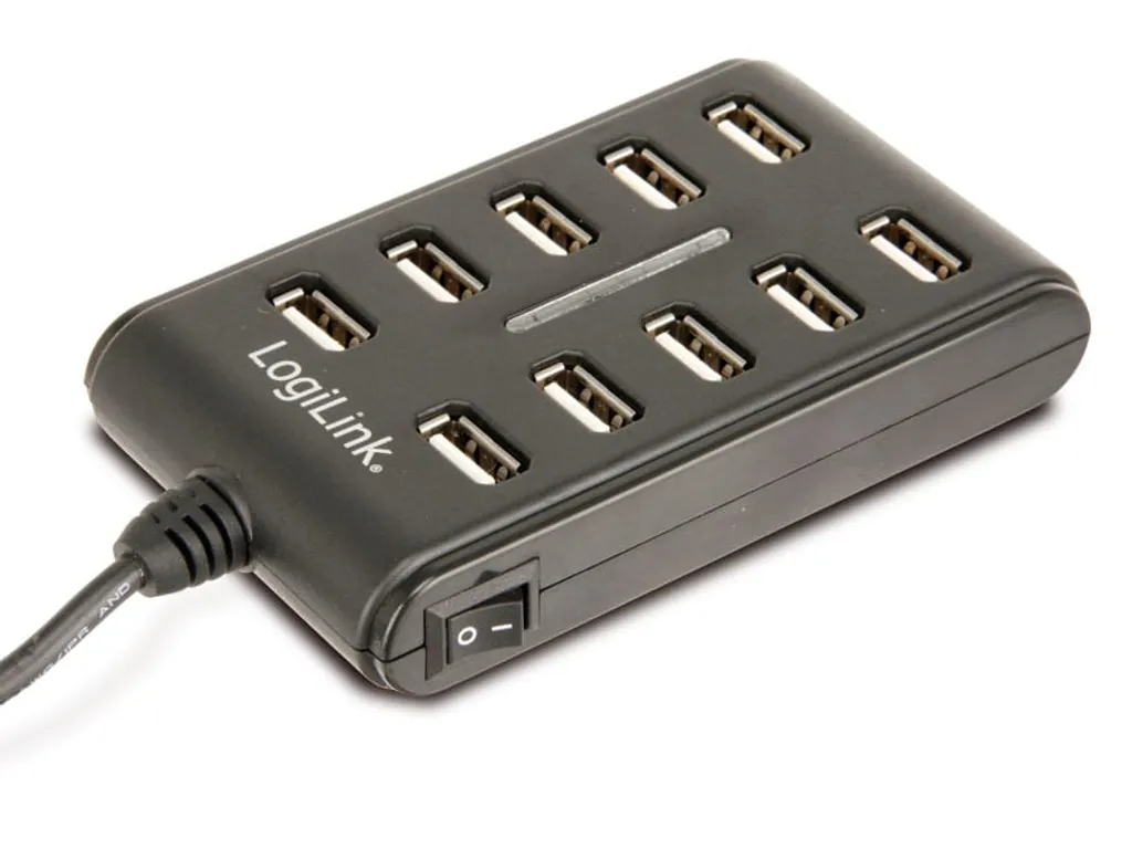 Hub USB 2.0 10 Ports LogiLink - Répartiteur Multi-USB pour PC et Mac