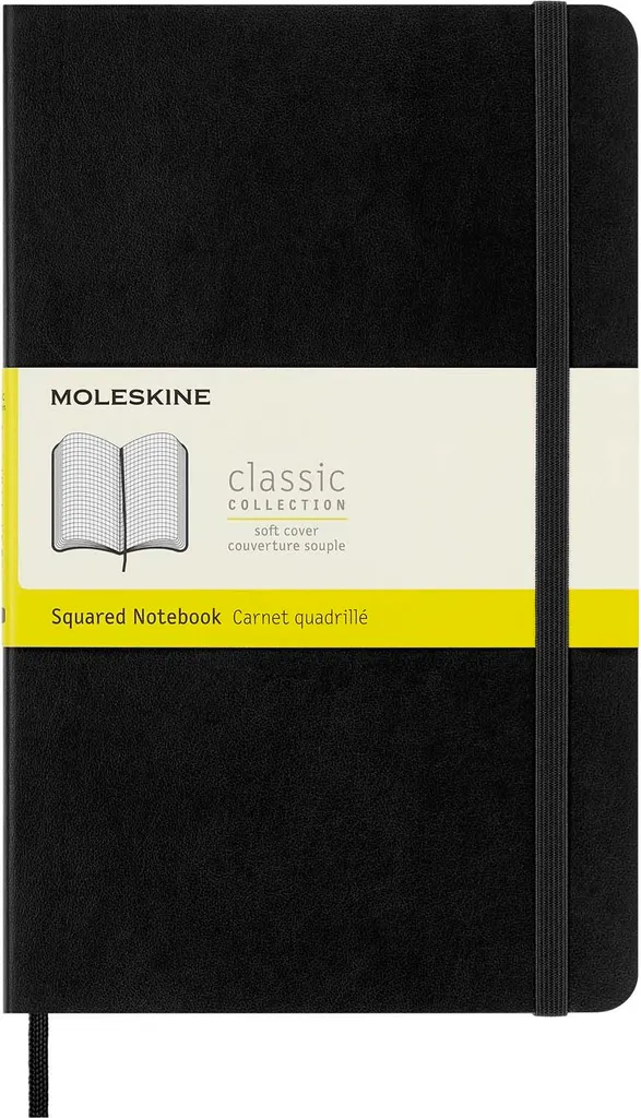Moleskine 707186 Carnet A5 quadrillé noir couverture souple Classic