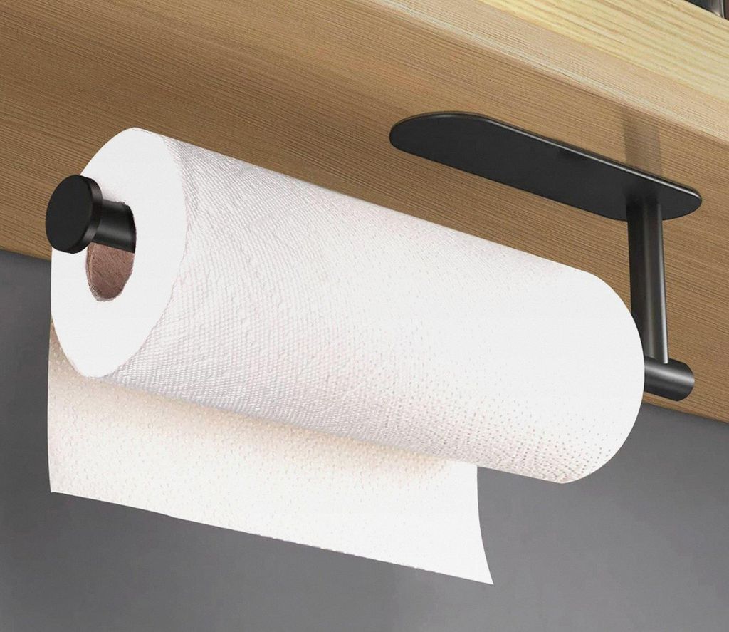 Küchenrollenhalter ohne Bohren,Papierrollenhalter Selbstklebend Praktisch Rollenhalter unter dem Schrank,Küchenrolle Halterung Küche,Kitchen Rol...