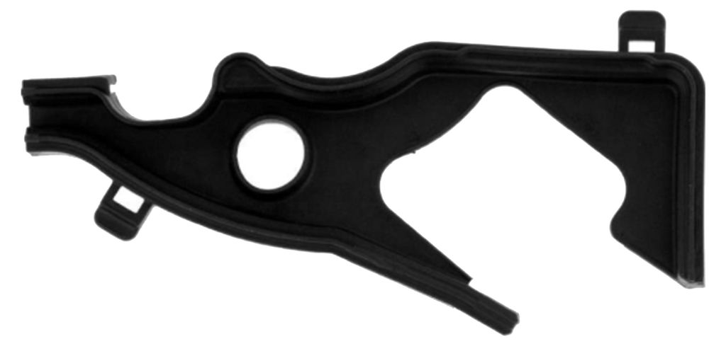 A black rubber gasket is shown against a white background.