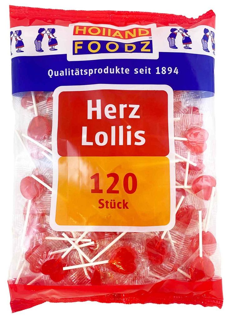 Holland Foodz Herz Lollis 120er Produktbild 