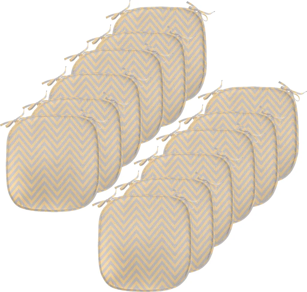 Set 12 Cuscini Sedie ABAKUHAUS 40x40 Impermeabili Zig Zag Blu e Arancio