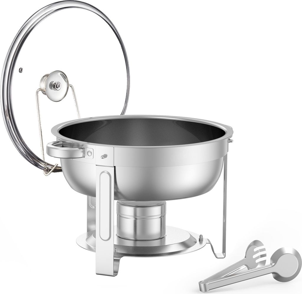 SucceBuy 5 Qt 2er-Pack rundes Chafing Dish Buffet-Set – Edelstahl mit Pfannen in voller Größe