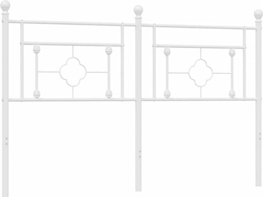 vidaXL Ersatz-Kopfteil Metall Weiß 160 cm
