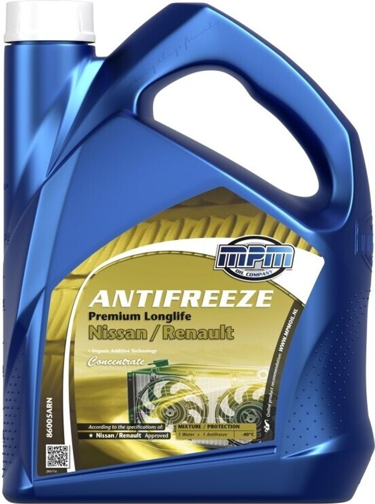 MPM Premium Longlife Renault/Nissan Kühlmittel Kühlerfrostschutz 5L Gelb -40 (50%)°C Antifreeze Konzentrat G13 type D