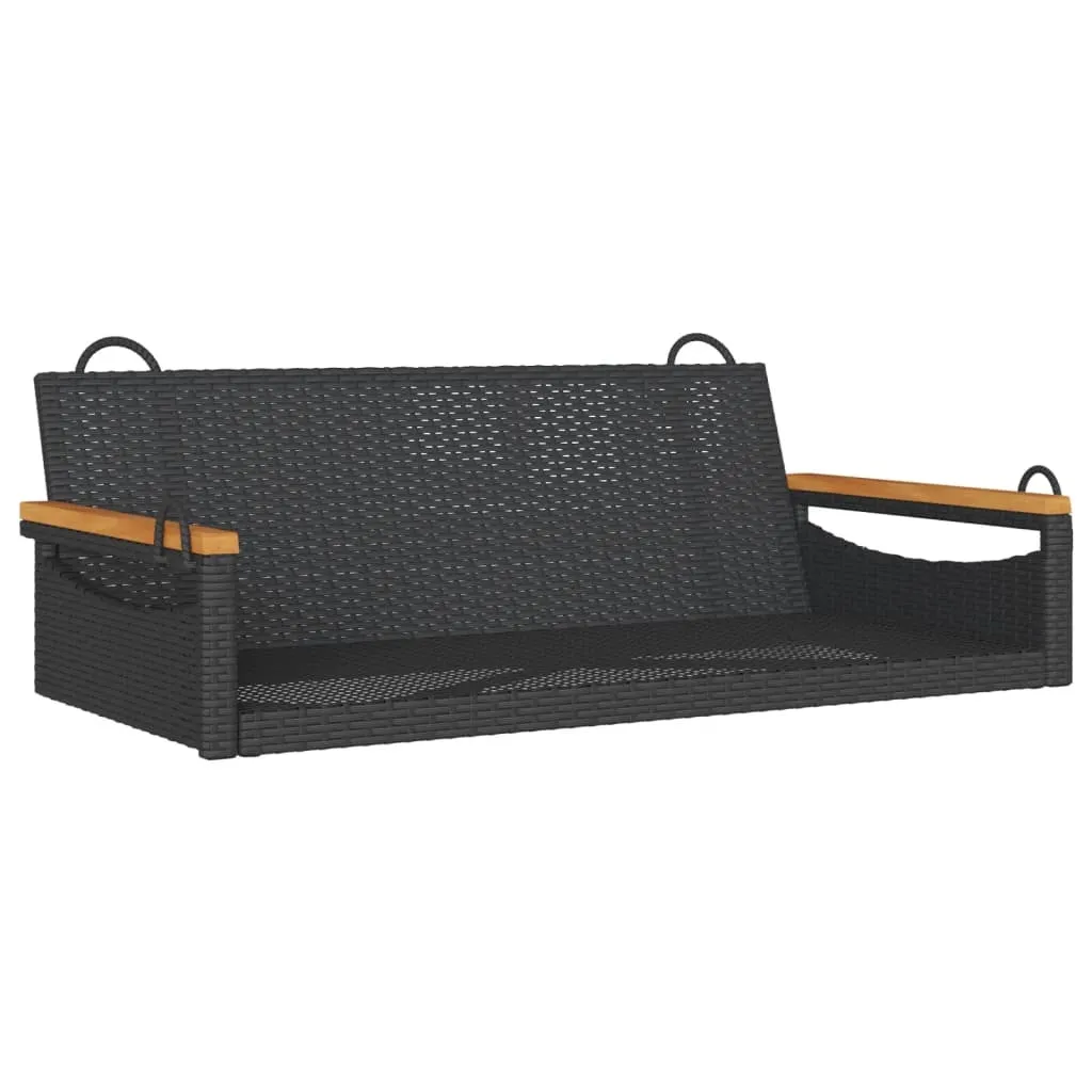 vidaXL Panca pensile nera 109x62x40 cm in poly rattan
