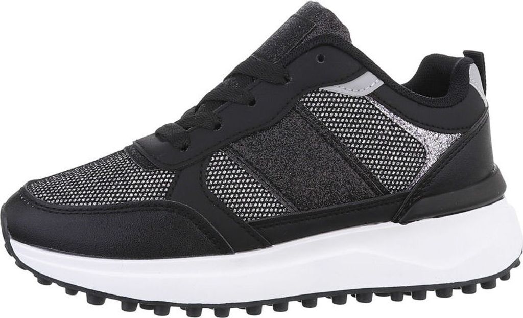 Ital-Design Damen Freizeitschuhe Lederoptik, Synthetikoptik Sneakers Low 85878158 Schwarz Gr. 37