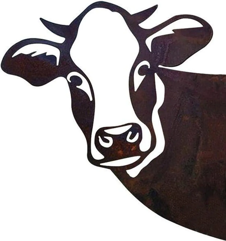 Décoration de jardin vache en métal forgé rustique pour extérieur 45cm