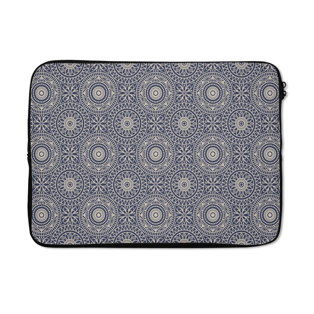 MuchoWow Laptop Hülle 14 ZollMandala - Blau - Muster Laptoptasche - Laptoptasche - Stoßsicher - Schutzhaube