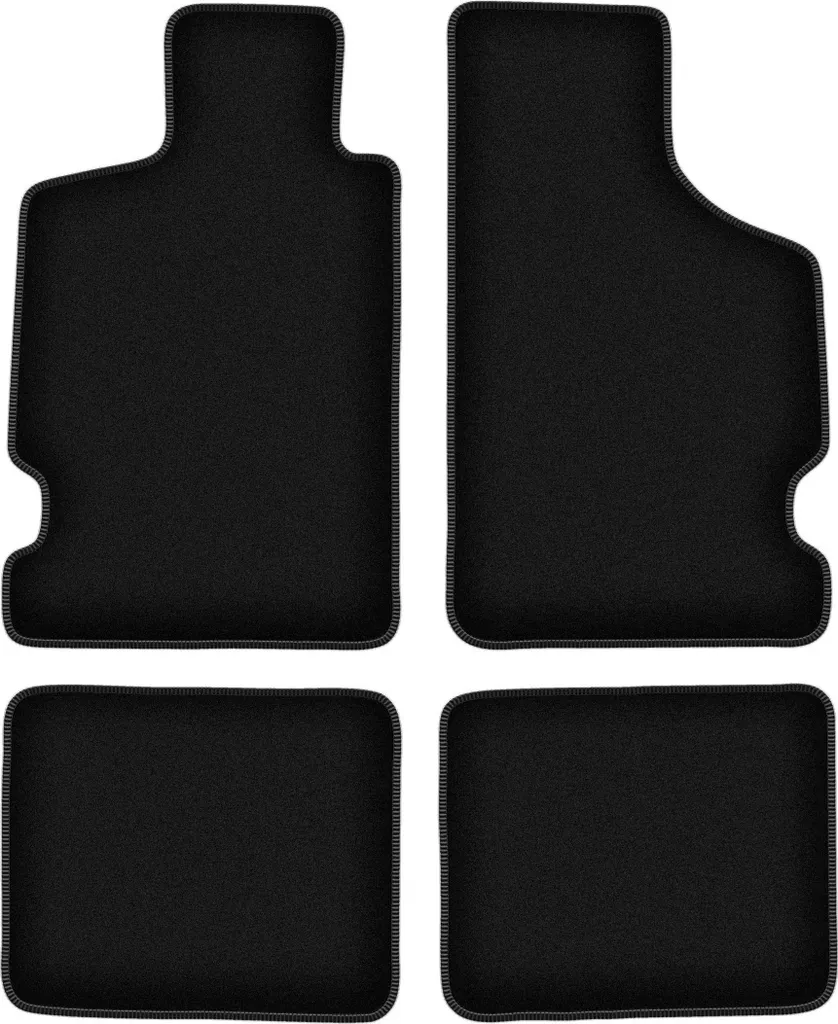 Tappetini in velluto per Citroen Saxo (1996-2003, hatchback) neri, set 4 pz, con fissaggi