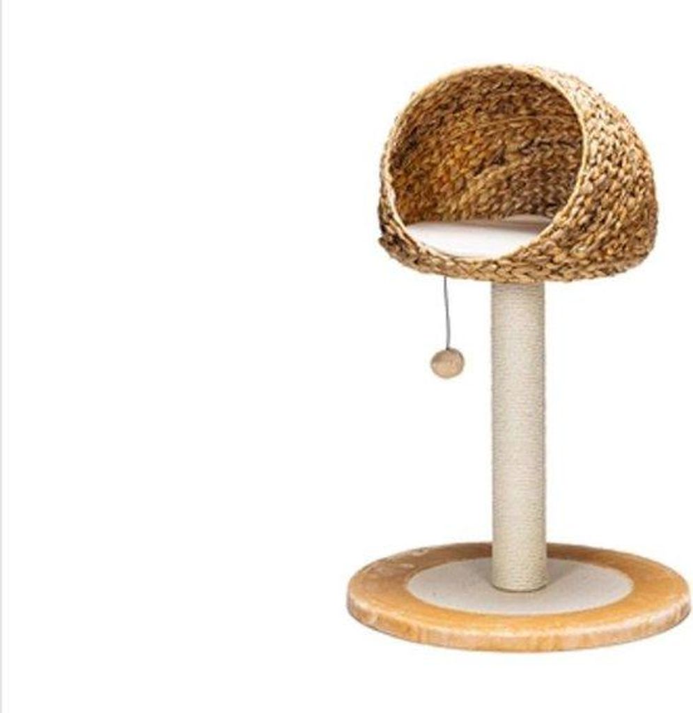 Katzenbaum aus Kunststoff in Beige, 93 cm hoch, 56 cm Ø