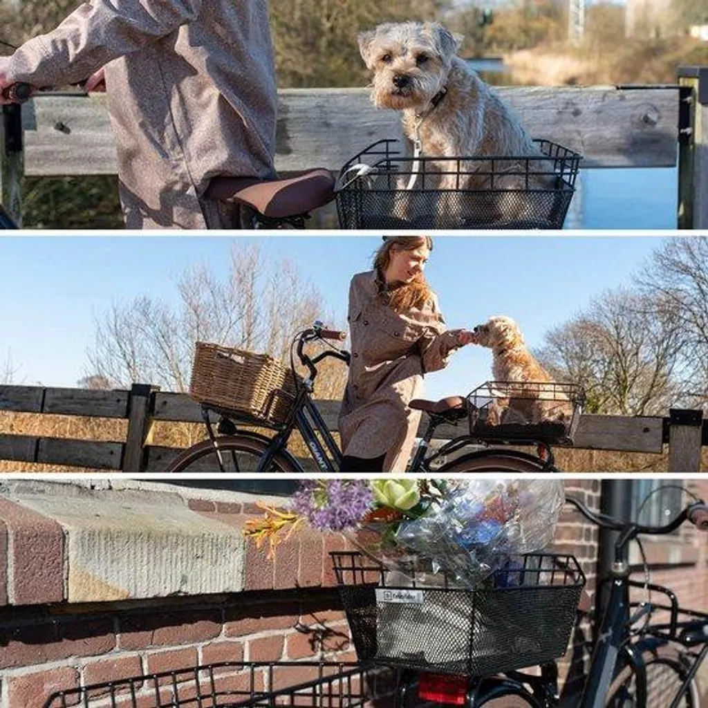 Panier vélo arrière résistant aux intempéries et à la rouille noir