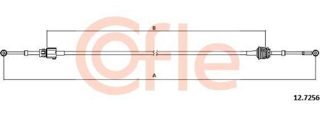 COFLE 12.7256 Seilzug, Schaltgetriebe OE 55199359 kompatibel mit Punto, Grande Punto, Mito