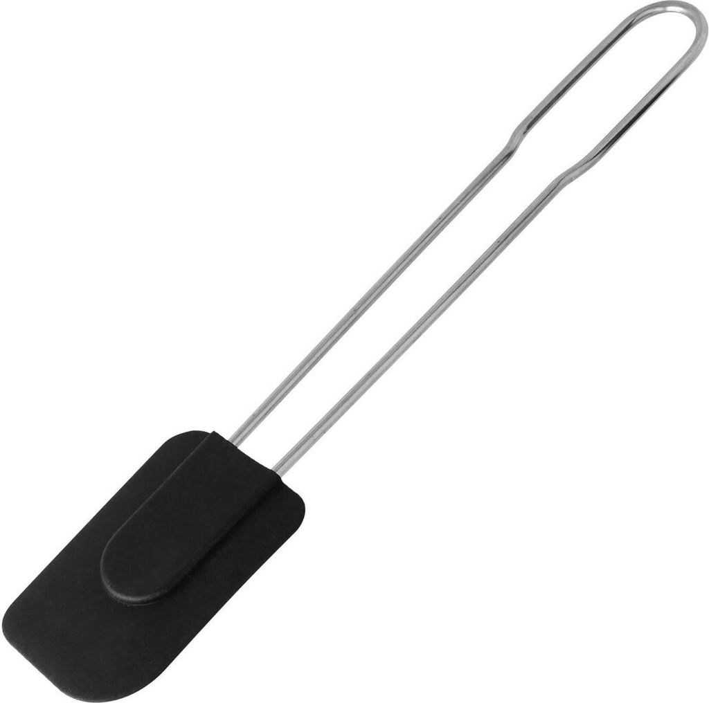 Fackelmann Teigschaber, Teigspachtel aus Silikon, Teigspatel zum Verstreichen und Ausschaben (Farbe: Silber/Schwarz)