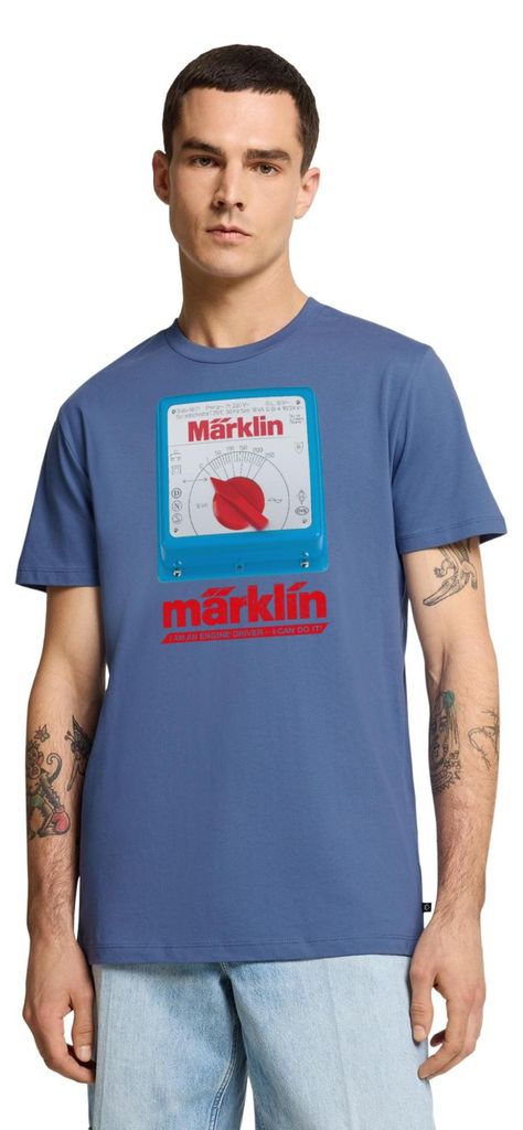 Spreadshirt Märklin Blauer Transformator Männer Premium T-Shirt, L, Taubenblau
